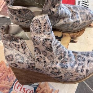 Wedge Ankle Booties in Leopard Print - Women's Shoes